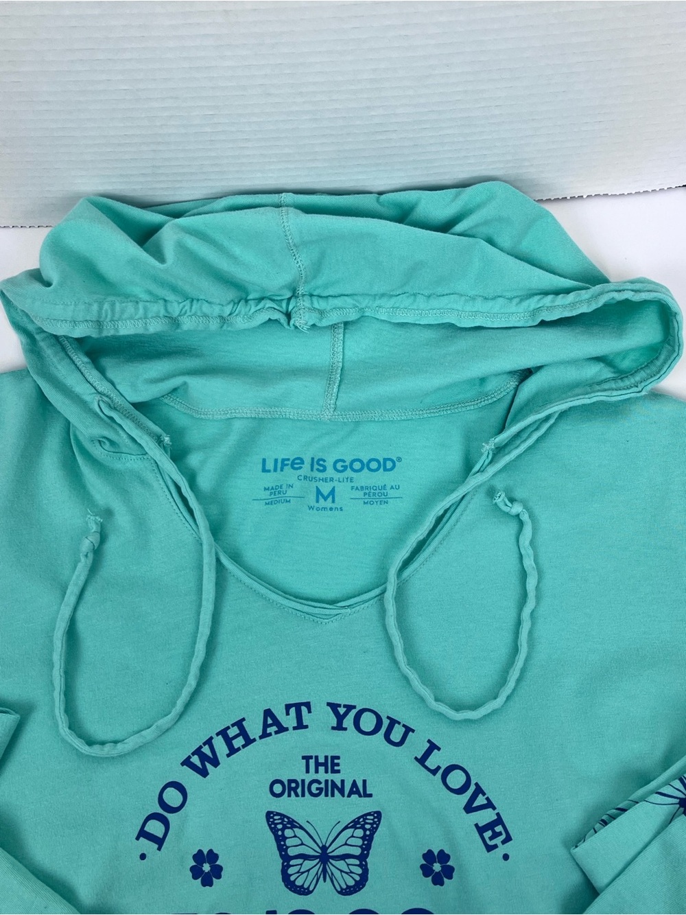 Life Is Good Women's Ligthweight 100% Cottob Graphic Print Hooded T-Shirt Size M - Picture 8 of 13